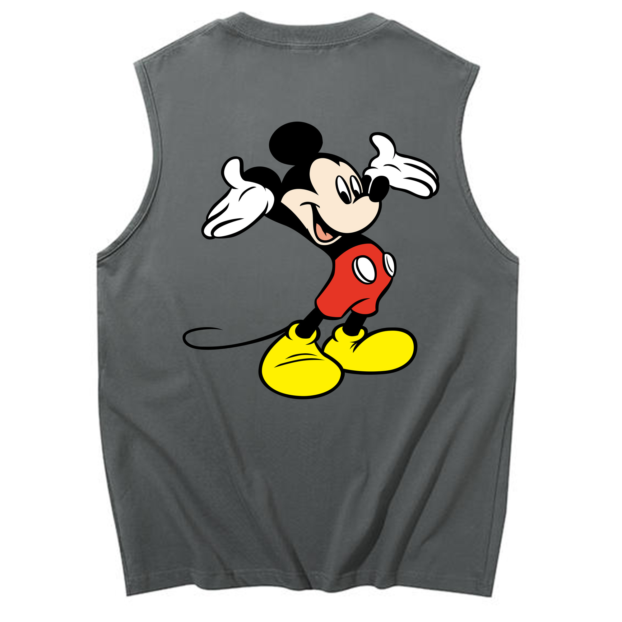 ミッキーマウス Mickey Mouse コットン100％タンクトップ（背面プリント）